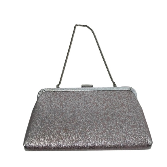 Vintage Clutch with Chain Pink & Silver Glitter - Picture 1 of 12